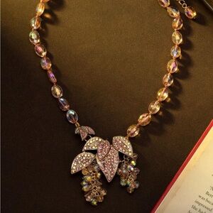 Elegant Crystal Leaf Necklace